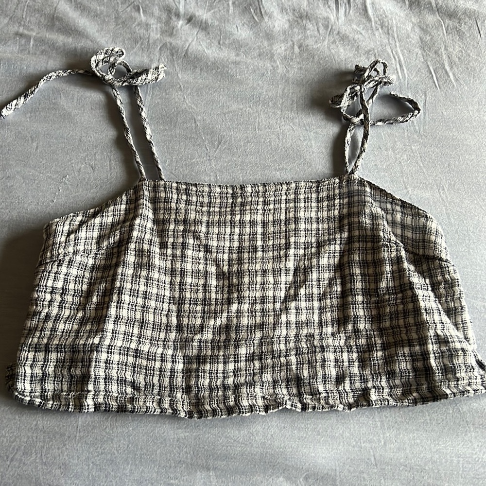 American Eagle Plaid Crop Top Tank
